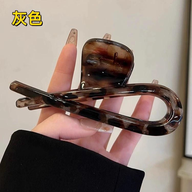 Vintage Leopard Print Hair Claw Clip Large Rectangular Secure Hold Hair Clip for Updos Elegant Hair Accessories Women Headwear