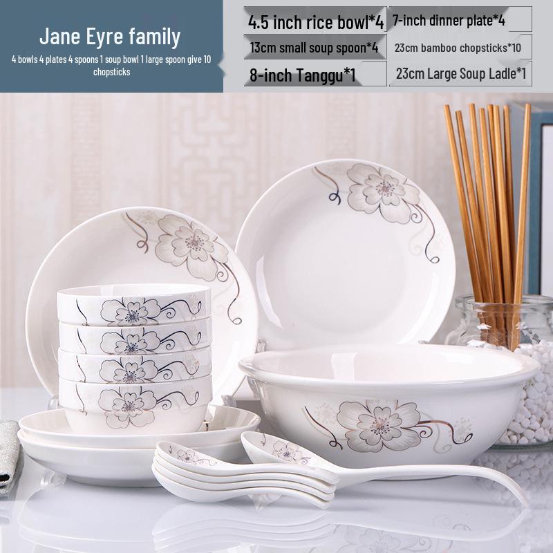 2026 Stylish 8-Piece Dinnerware Set: Plates, Bowls & Chopsticks for Student Dorms