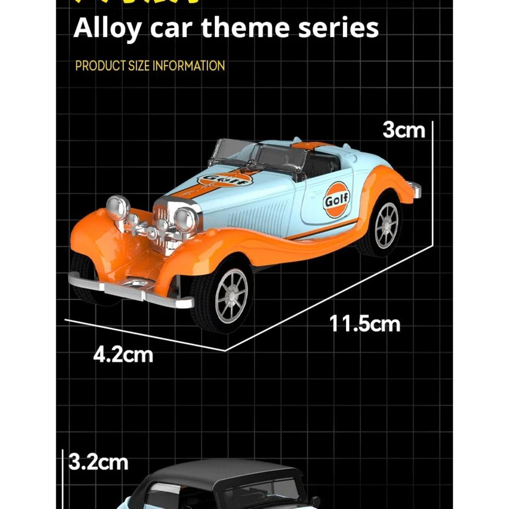 Classic Bay Vintage Vintage Car Alloy Power Toy Car Model Boy Volkswagen Car Model Children's Simulation Kid's Gift