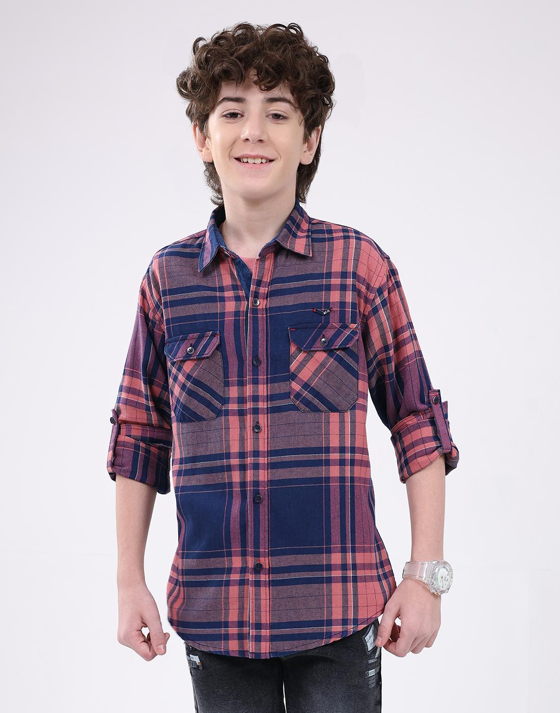 Monte Carlo Boy s Collar Neck Full Sleeve Shirt 5-6 Years