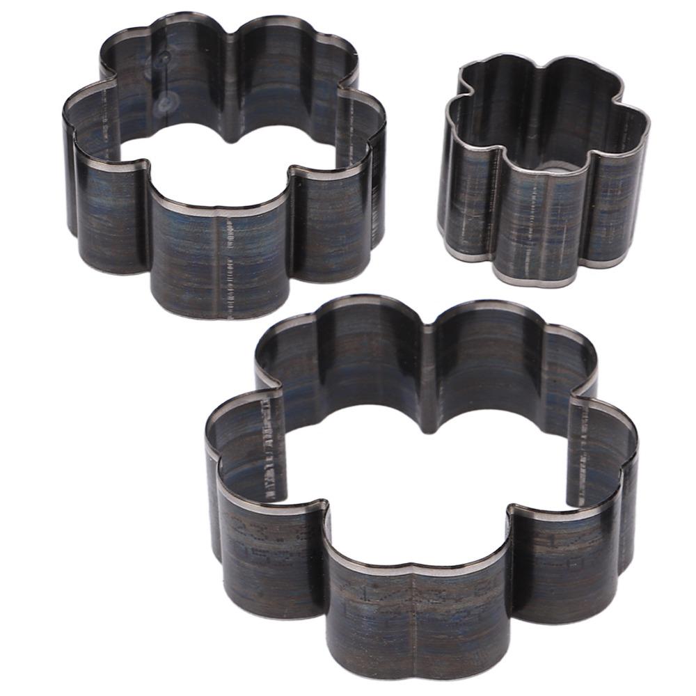 3 PCS 1.2 Inch / 2 Inch / 2.8 Inch Flower Shaped Cutter Leather Punch Tools  For DIY Leather Craft