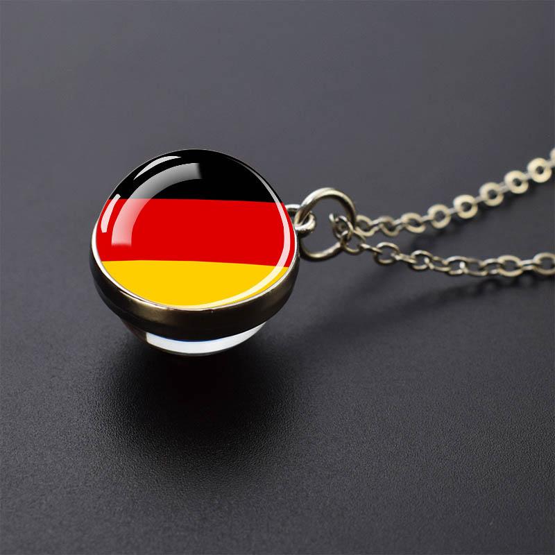 Countries Flag Glass Ball Necklace Russia France Spain UK Italy Poland Ukraine Flag Pendant Necklace Travel Gift