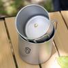 Ultralight Titanium Cup Water Cup Mug With Lid Foldable Handle Outdoor Portable Camping Picnic Beaker Coffee Cup Kitchen