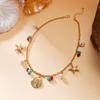 Vacation Ocean Series Shell Starfish Conch Pendant Necklace For Women Irregular Stones Coral Pearl Choker Beach Party Jewelry