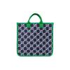 Gucci Vintage Logo Stripe Web Tote Bag Kids Tote Bags Dark-Blue Green 605831-H0GA0-4974