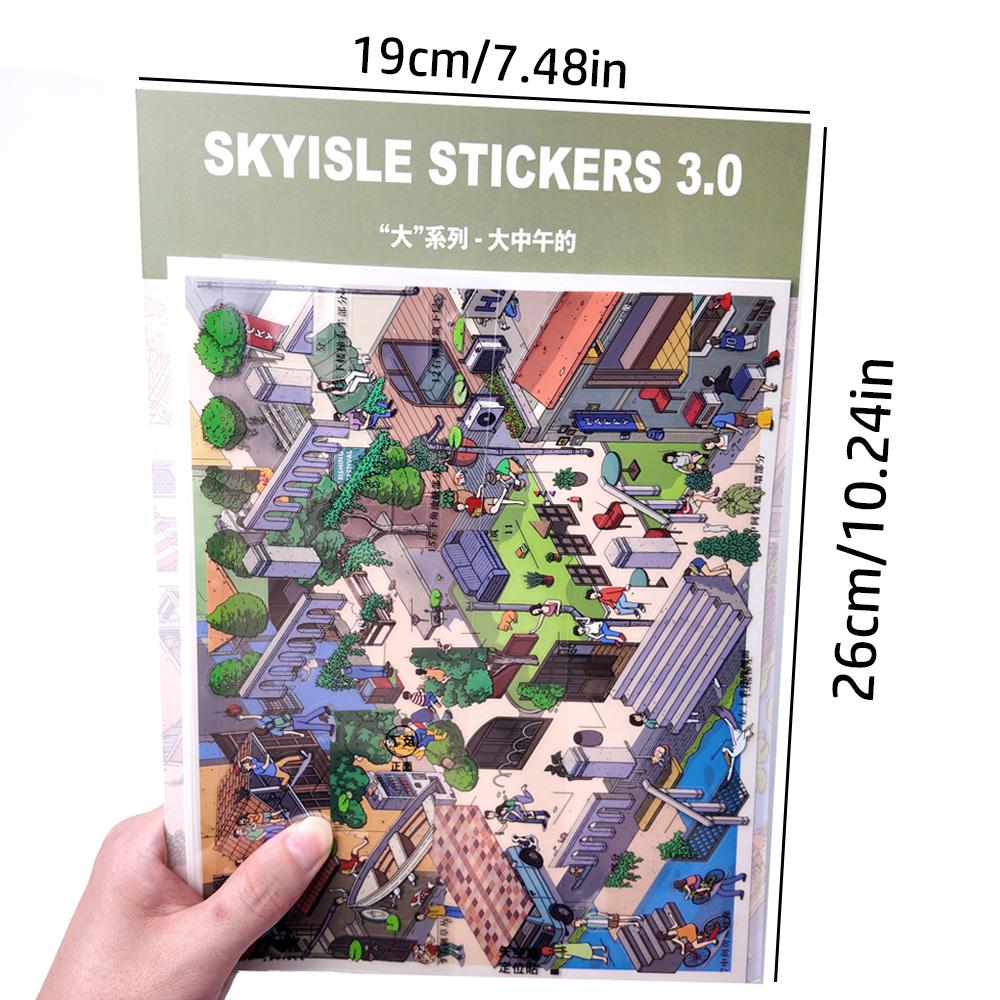 Cartoon Scenery Gothic Castle Stickers 3D Miniature World House Decompression DIY Scene Children Stationery Stickers