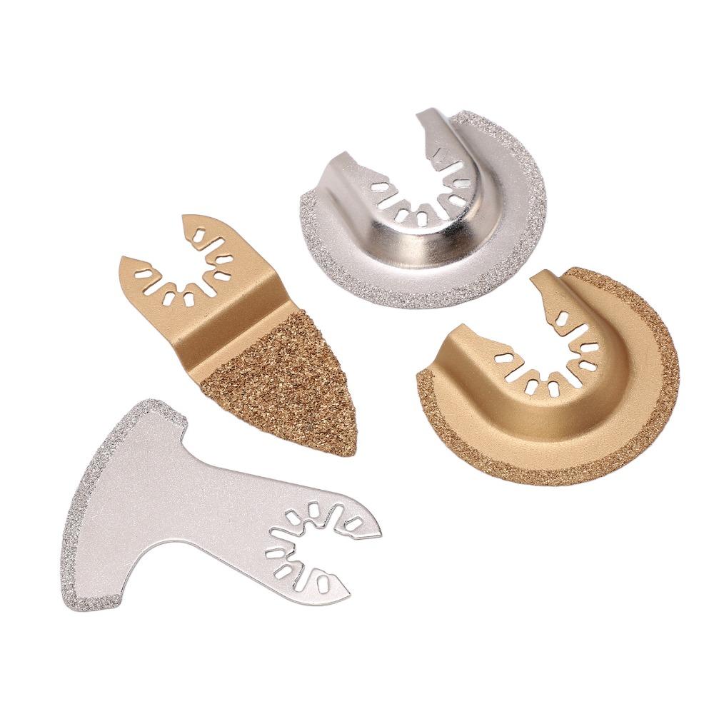 4pcs Semi Circle Shape Oscillating Saw Blades Diamond Grit Flush Cut Blades  Ceramics Cutting