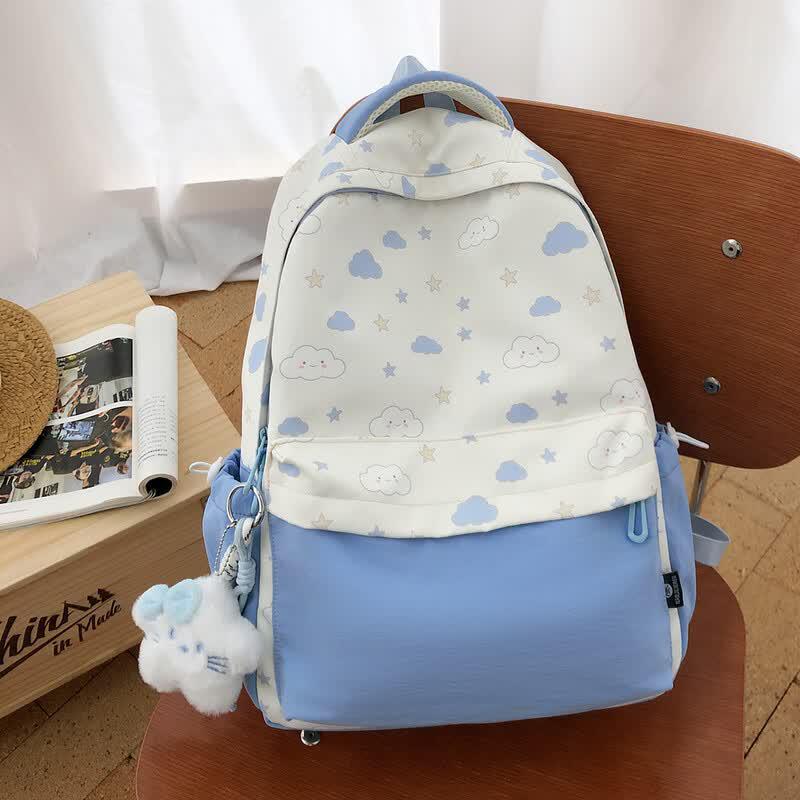 OGAR Water-Resistant Cloud Star Backpack With Pendant