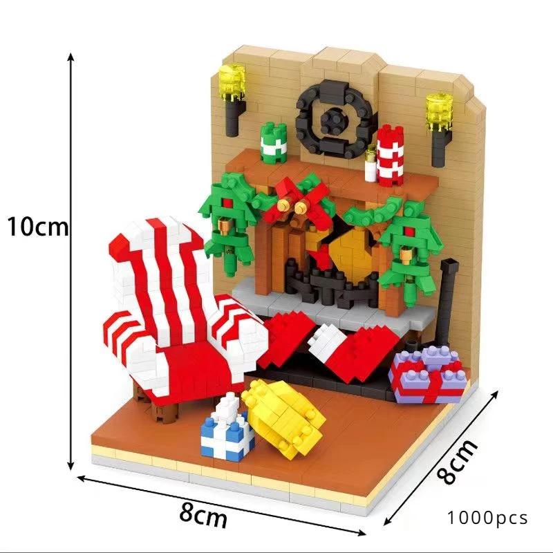 Santa Claus Miniature Small Particle Christmas Day Series Building Blocks Kids Toys Festival Gifts