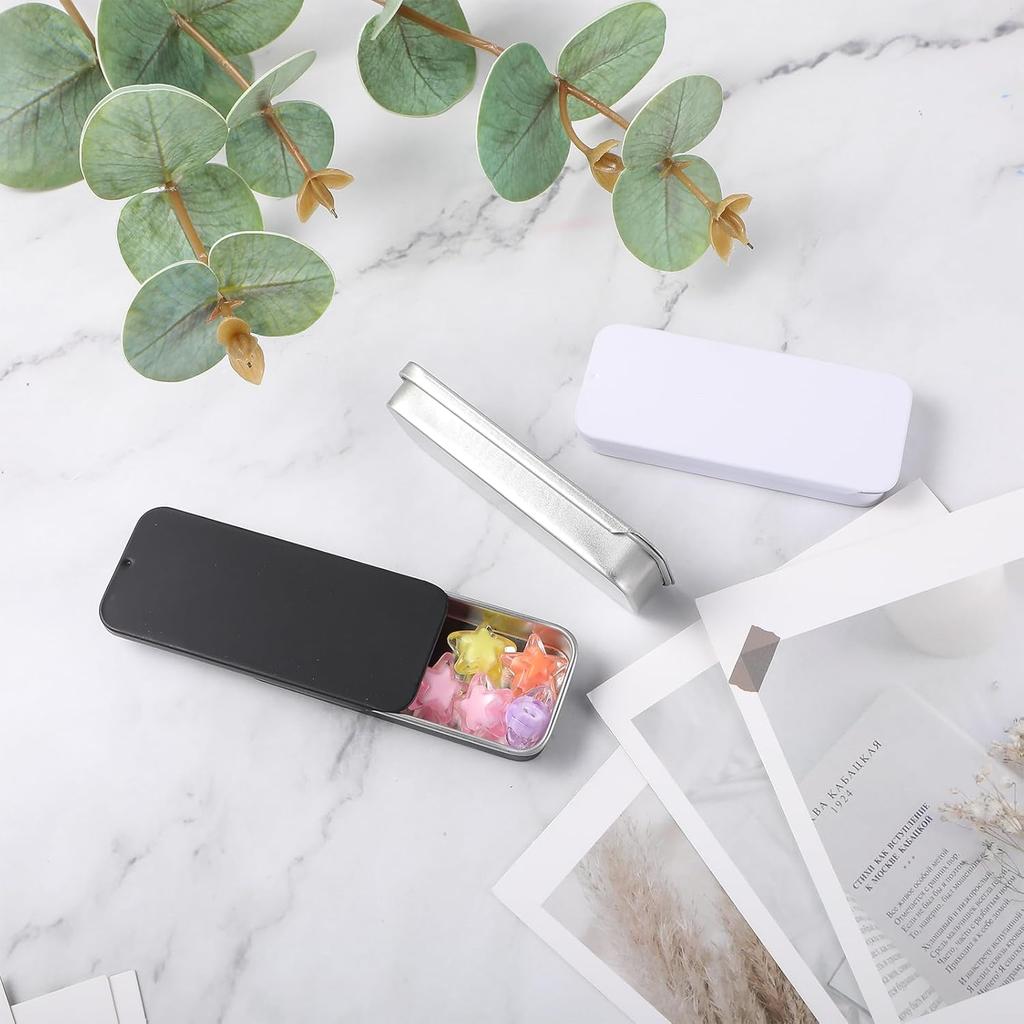3Pcs Mini Metal Tin Box Containers, Ymapinc Waterproof Slide Top Mini Pill Storage for Candy Metal Box Small Container Fit In Pocket Purse for