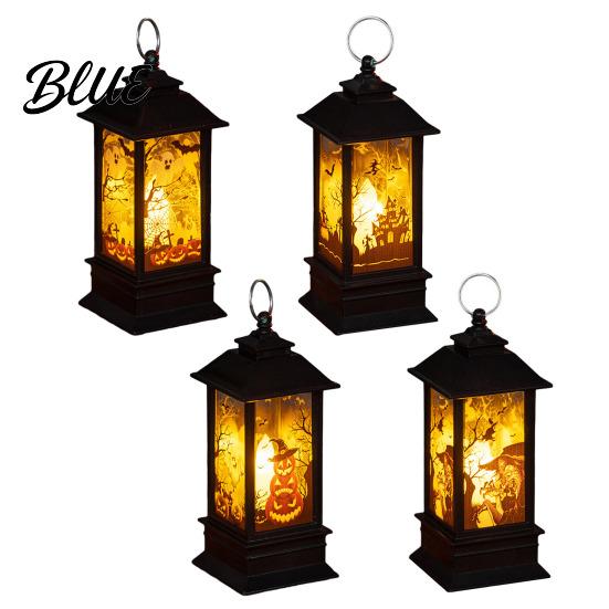 Flexible Placement Lamp Halloween Night Light Vintage Battery Operated LED Lantern Simulated Flickering Flame Warm Glow Light Lantern for Party Home