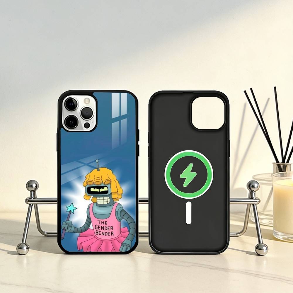 C-Cute B-Bender Robot Phone Case For iPhone17,16,15,14,13,12,11 Plus,Pro Max Magnetic For Magsafe Wireless Charging