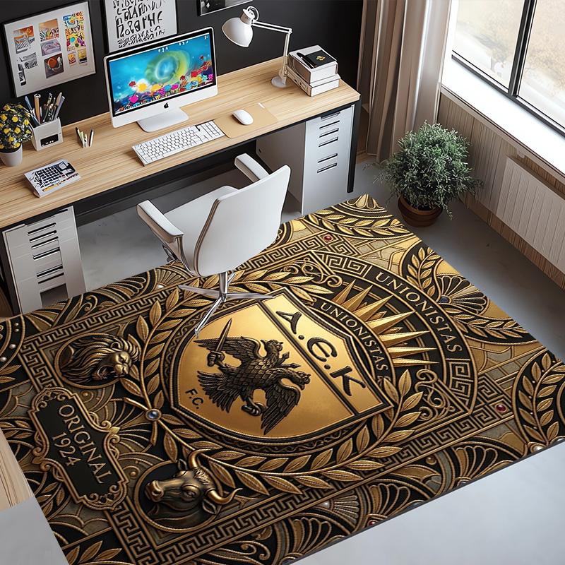 AEK Athens FC Pattern Rug, Indoor/Outdoor Mat, for Picnic, Gameroom, Bedroom, Office, Living Room, Home Decor Carpet, Birthday Gift