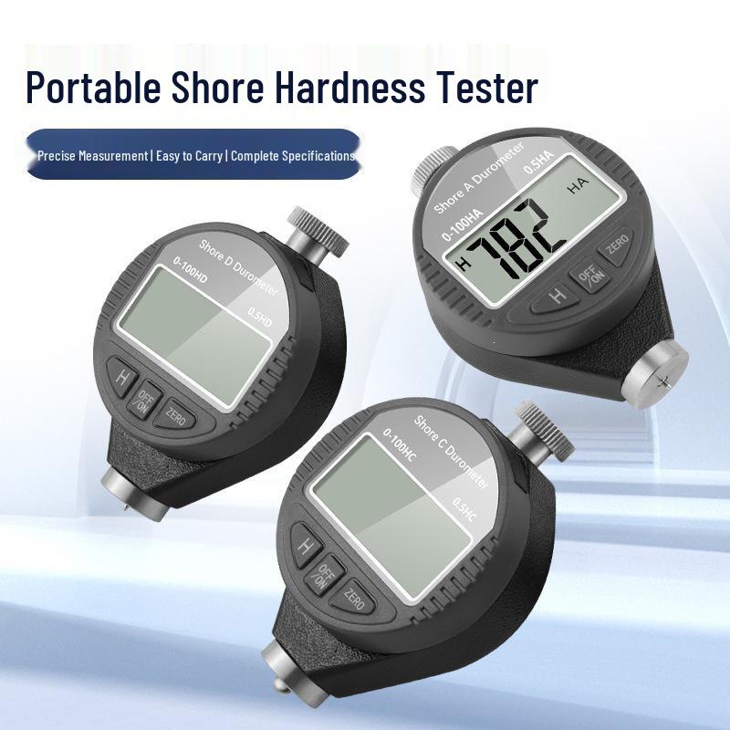 Digital Shore Hardness Tester for Silicone, Plastic, Rubber, Tires - Type A/C/D