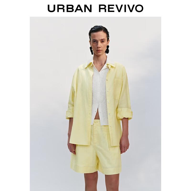 UR Women s Linen Drop Shoulder Long-Sleeve Shirt M