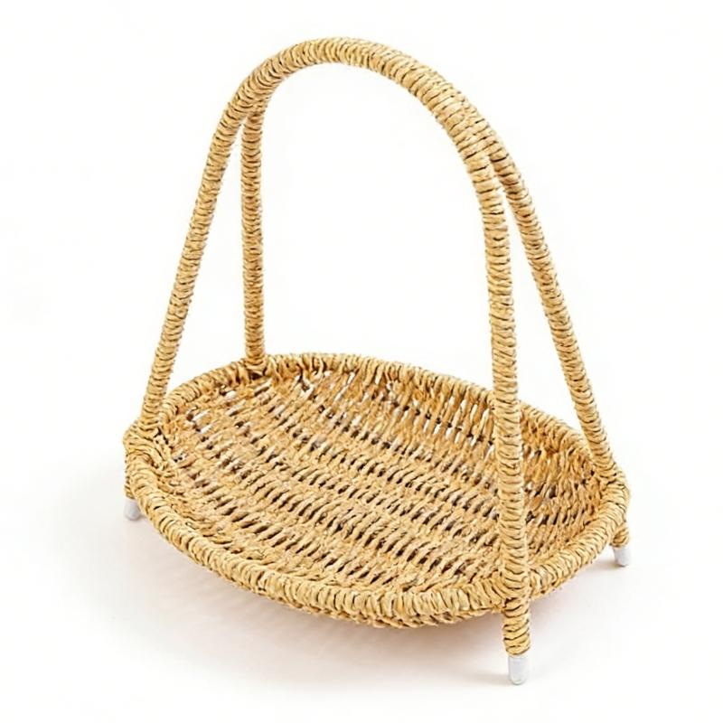 Stackable Plastic Fruit Bowl With European Imitation Rattan Designs Space Saving Storage Solution for Snacks