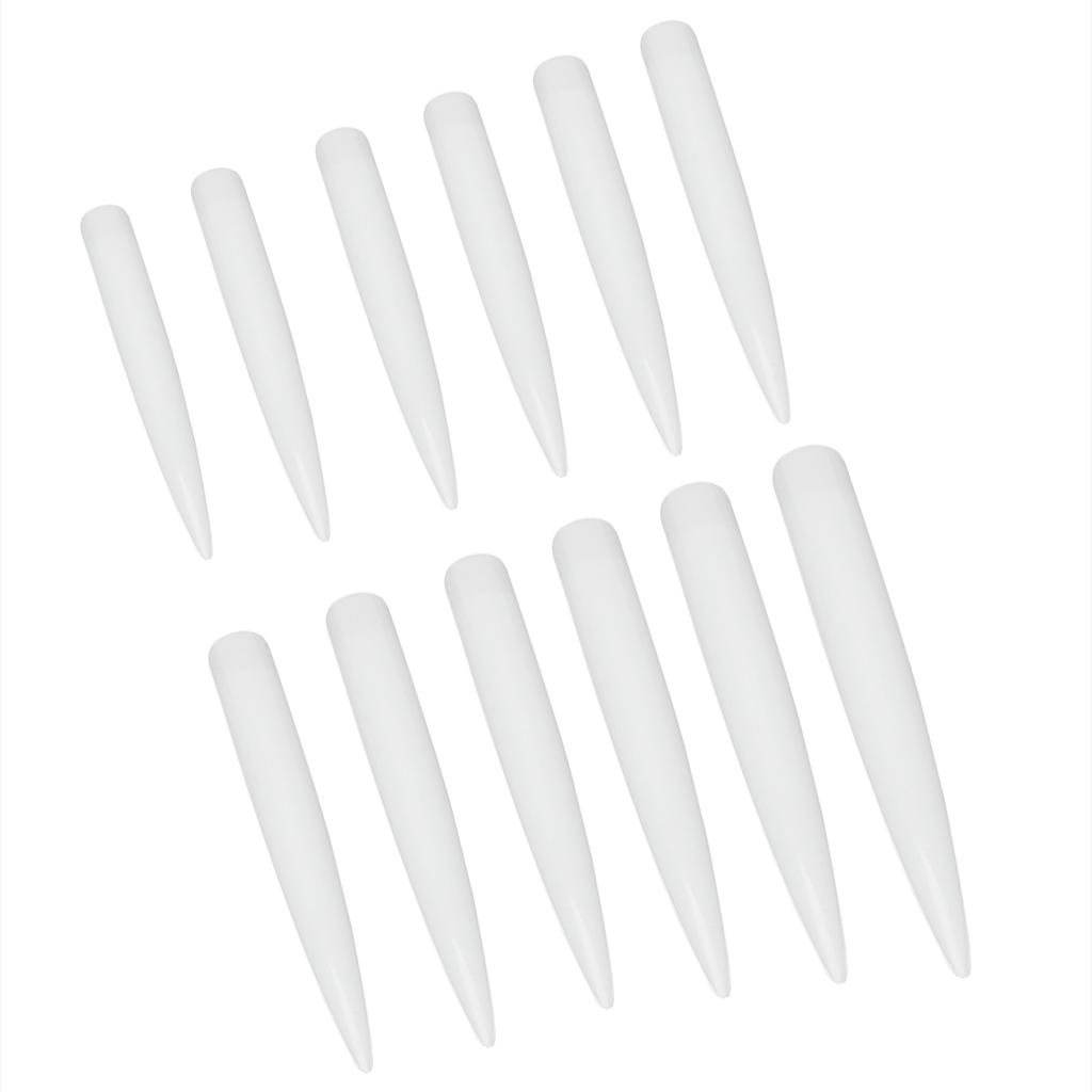 120PCS Extra Long Nail Tips Full Cover Stiletto Artificial Nails for Nail Art DIY SalonNatural Color