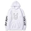 Bad Bunny Print Fleece Hoodie Unisex Casual Pullover Streetwear Customizable Sweatshirt