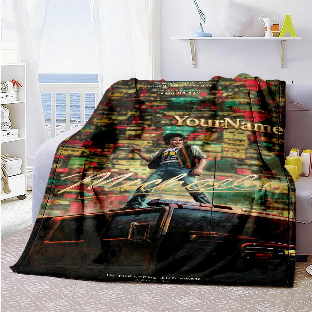 Michael Jackson 194 Personalized Text Blanket Lightweight Customizable Blanket Soft & Cozy Versatile for Sofa Office Chair Picnics Livingroom