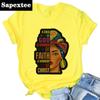 A CHILD OF GOD A WOMANOF FAITH Woman Tshirt Yellow Ladies Clothes African Black Girl History Month Female Tshirt Melanin T Shirt