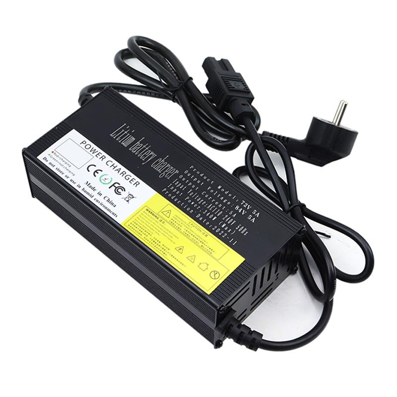 72V 5A 8A 10A 12A 15A 20A Lithium Battery Charger 110V/220V With Fan For 20S 84V E-motorcycle Cells Fast Charging Aluminum Shell
