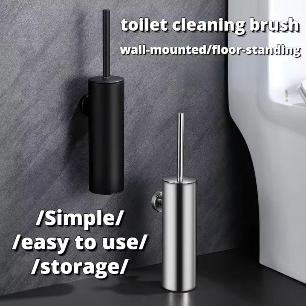 Wall Mounted Toilet Cleaning Brush Stainless Steel Bathroom Cleaning Tool Bathroom
