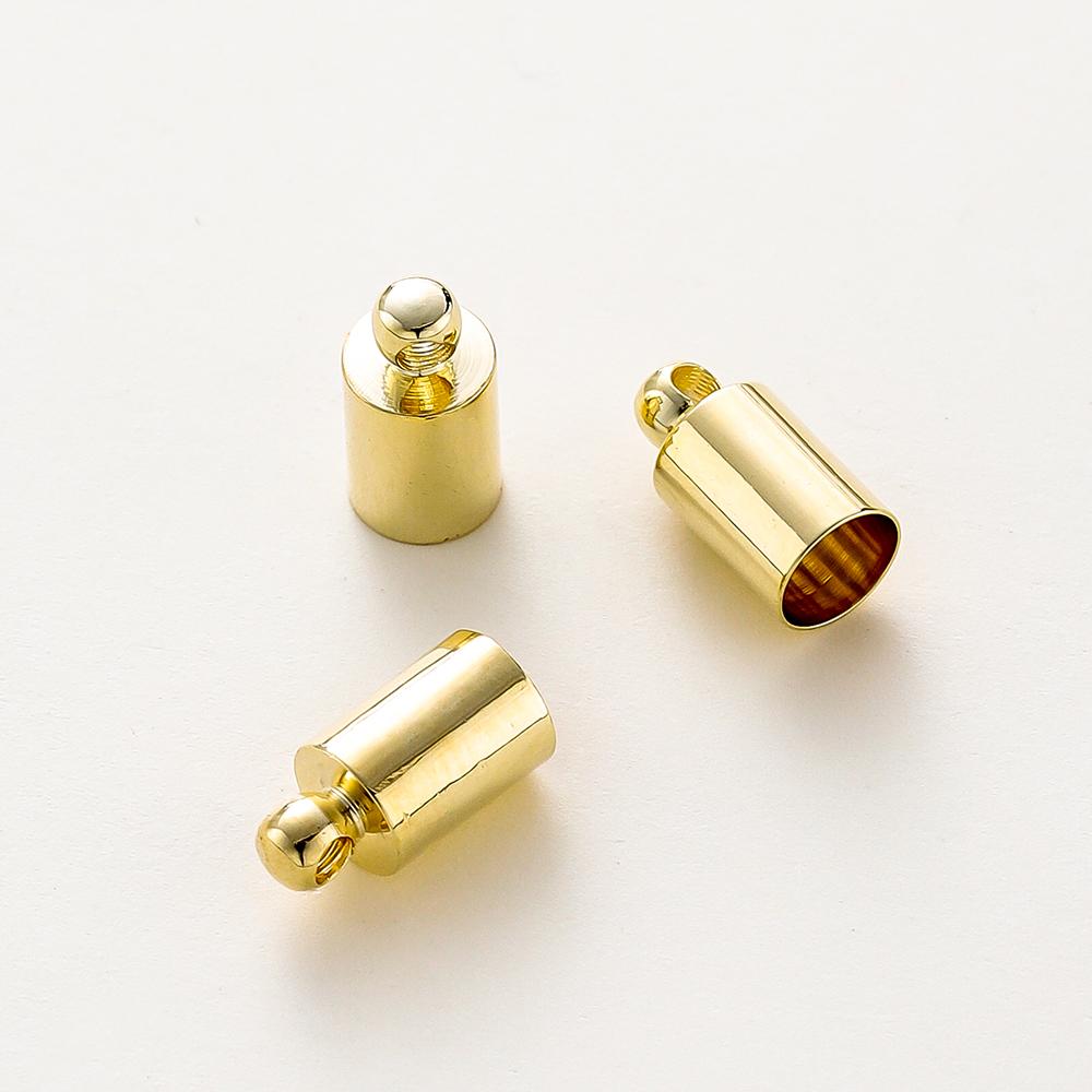 20ks/Šarže 14K Pozlacené Koncové Krimpovací Čepičky Čepičky na Koženou Šňůrku Pro DIY Náhrdelník Výroba Šperků Komponenty