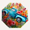 Floral Truck Watercolor  DecorUmbrella, Portable 3-Fold Compact Umbrella,Christmas Gift ES628