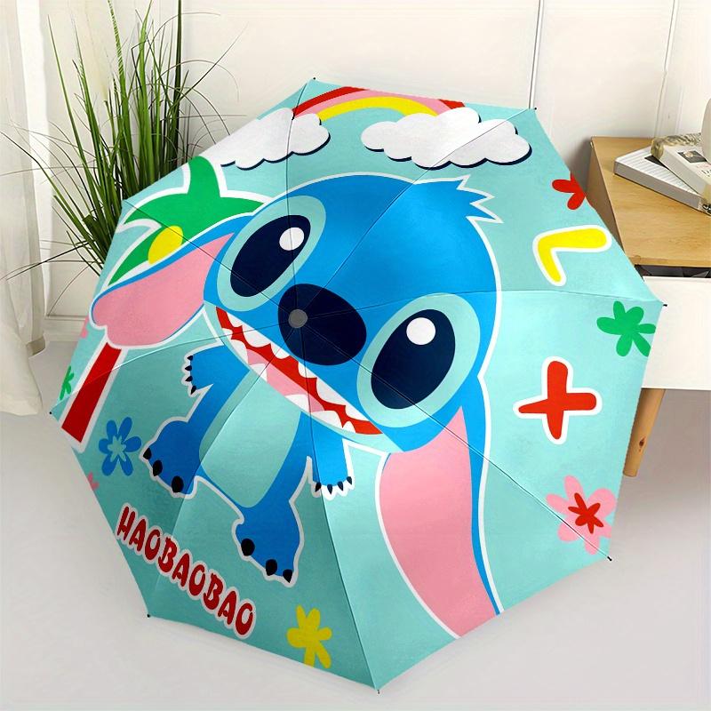 

Stitch, Cartoon Automatic Opening and Closing Umbrella - 8 Ribs Portable Folding Umbrella with Plastic Handle, Suitable for Leisure and Hall