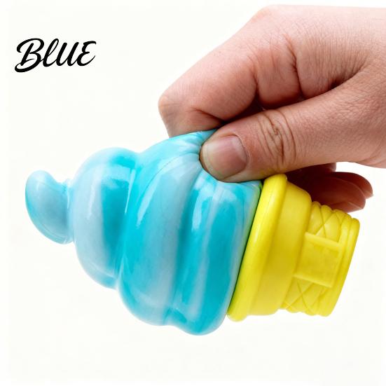 Stress Relief Toy Mini Ice Cream Cone Squeeze Cute TPR Fidget for Soft Reliever Kids Adults Slow-Rising Decompression Gadget Anxiety Boredom