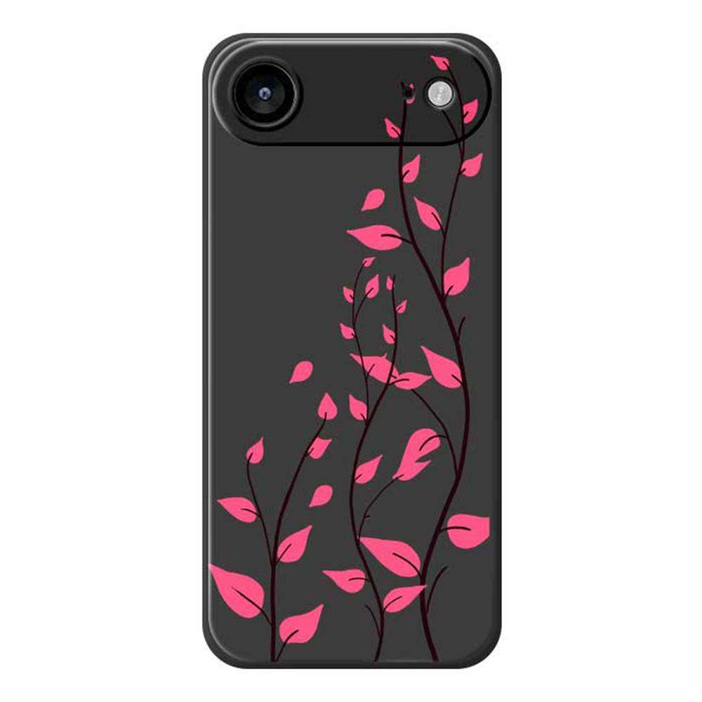 For iPhone 17 Air Case Red Leaves Pattern Printing Straight Edge TPU Phone Back Cover