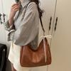 Vintage Shoulder Bag Solid Color Tote Bag Fashion Cross Body Bag  for Women