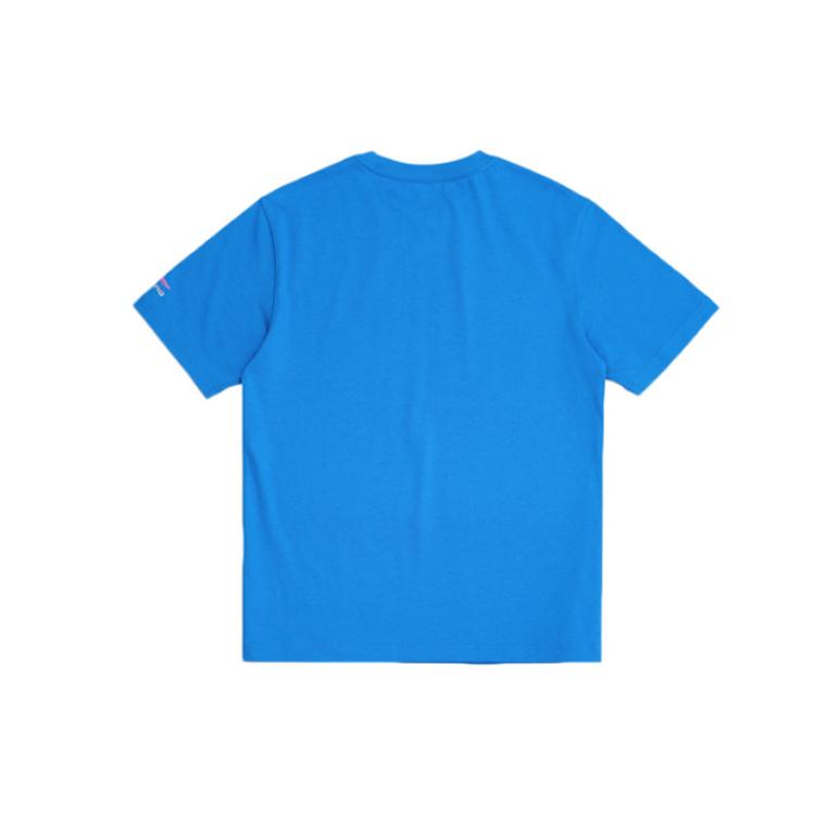 Li Ning T Shirts Men's New French Blue Crew Neck Moderate Straight Fit AHSQ663-4