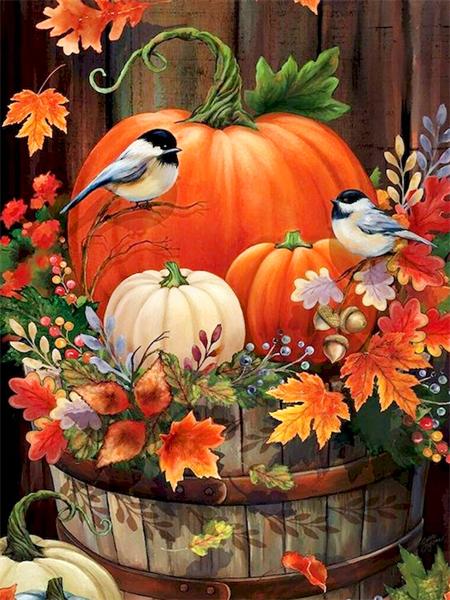 

Алмазная картина Полная вышивка Птица Тыква Животное Ромашка Мозаика Вышивка крестом 5d Diy Home Decor Full Round 20x30CM