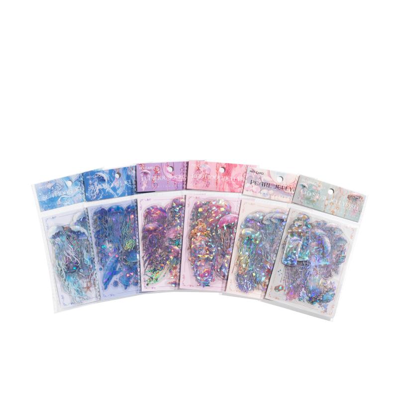 20pcs Laser Sticker Jellyfish Series Dreamlike Watercolor Ocean Handmade DIY Decorative Collage Material