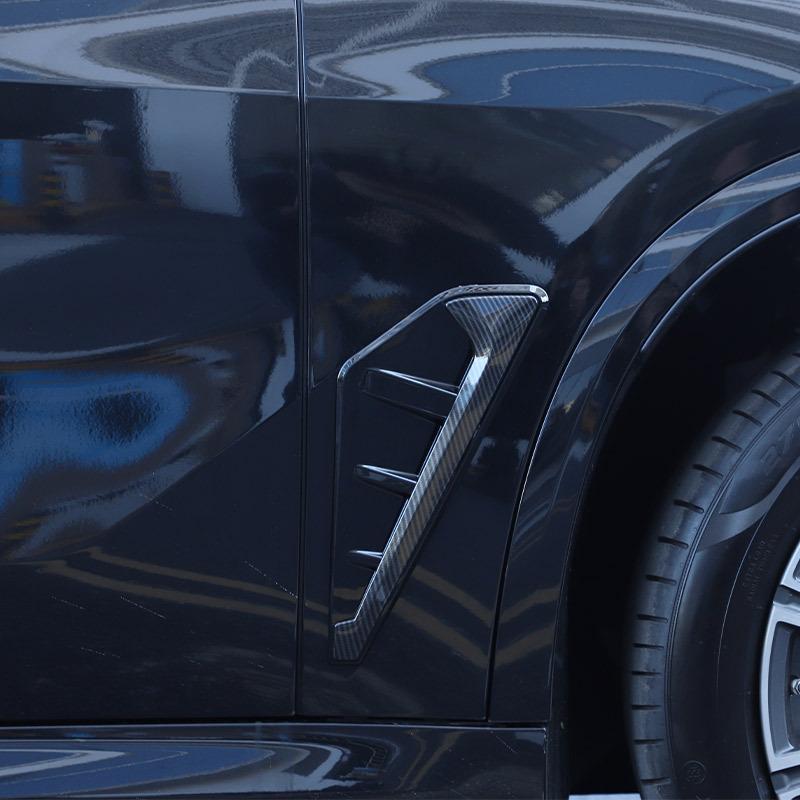 ABS Kohlefaser/Schwarz Auto Seitenhaifischflosse Seitenlüftungsauslass Abdeckung Verkleidung Für BMW X5 G05 X5M F95 - Autozubehör