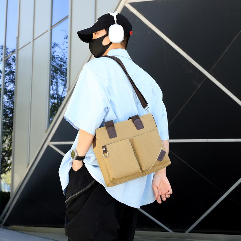 Canvas Shoulder Bag Men's Travel Handbag