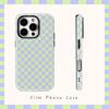 Purple and Green Checkerboard Phone Case for IPhone 16 15 14 13 12 11 X XS XR XSMAX 7 8 Pro Max Plus Double-layer Back Cover