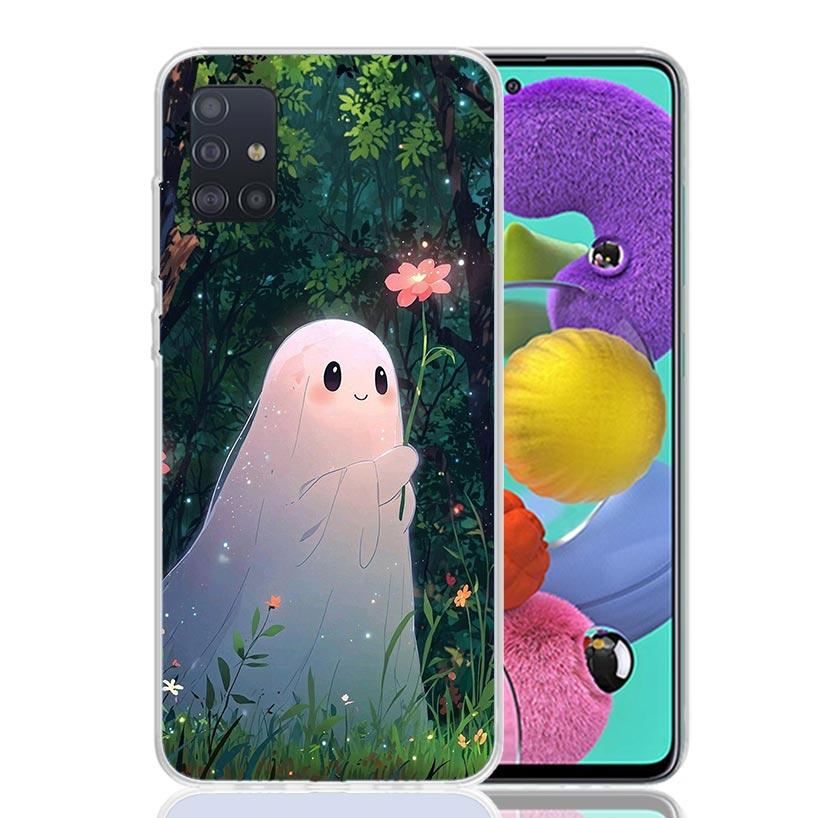 Cute Halloween Ghost Phone Case For Samsung Galaxy A52 A32 A22 A12 A02S A50S A30S A51 A31 AA71 Note 20 Ultra 10 S10 Plus Galaxy