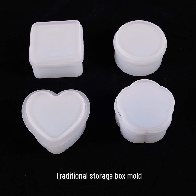 Heart and Round Silicone Mold for DIY Crystal Resin Storage Box