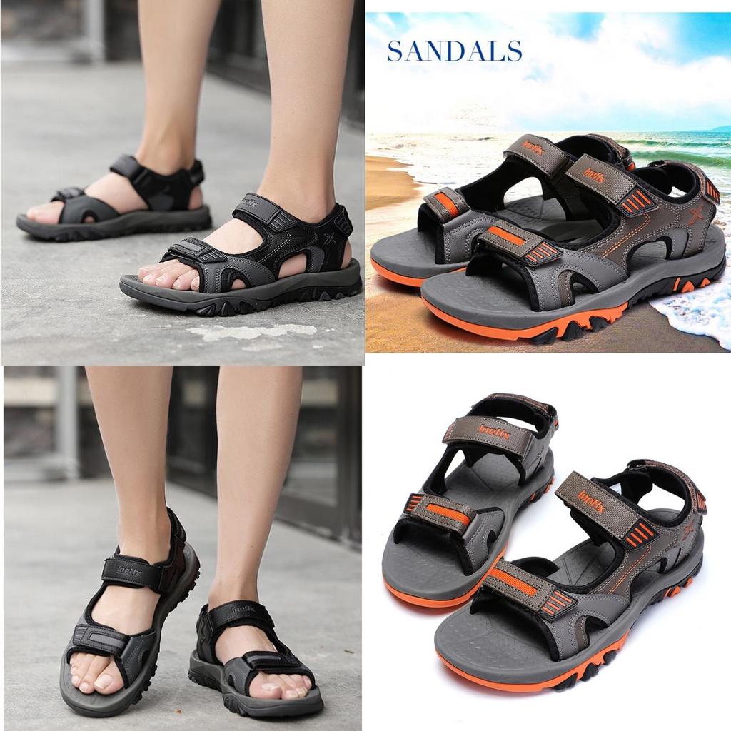 Premium Cowhide Leather Mens Beach Sandals With Breathable Sport Casual Comfort