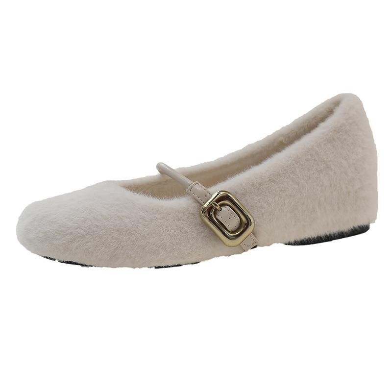 

Mao Mao shoes women wear 2025 autumn and winter new velvet warm shoes Doudou shoes lazy soft sole thickened cotton shoes. 40