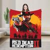 Red Dead Redemption 2  Warm Soft Blanket  Students Plush Bedding Throws Pattern Couch Chair Flannel Bedspread Sofa Bed Cover