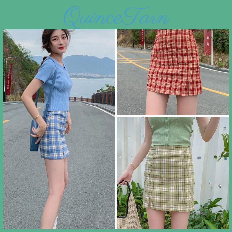 Womens Skirt Scione Safety Elastic Pants Lattice Short Skirt Split High Waist Was Thin Aline Skirt