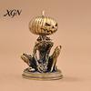 Creative Tea Pet Accessories Solid Brass Pumpkin Monsters Figurine, Distressed Statue, Vintage Skeleton Small Decorative Sculptures Sculpture