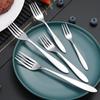 Western Cutlery Set - Thickened Pointed Handle, Stainless Steel Fruit Fork, Dessert Spoon, Steak Knife, Fork & Spoon, New Chinese Style.