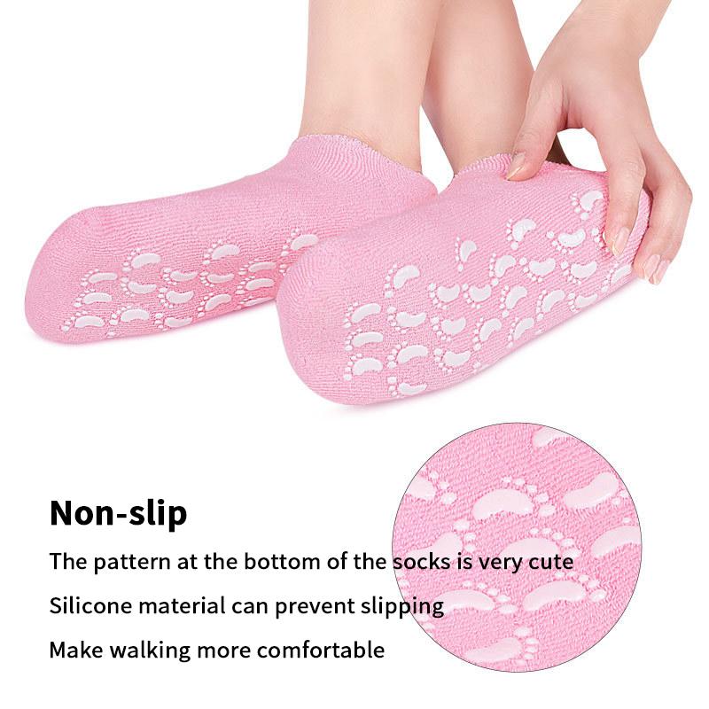 1Pair Multi Colored Essential Oil Moisturizing Socks Gloves For Dry Cracked Feet Nourishing Skin Lubricating Foot Care Massage