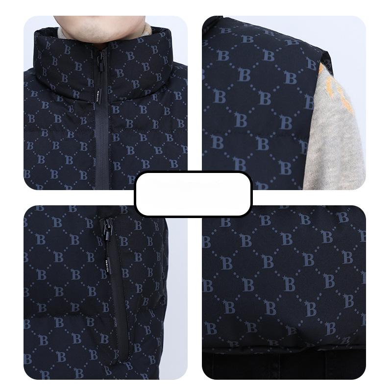 Vestă de bumbac pentru bărbați, tendință de toamnă și iarnă, umeri, jachetă fără mâneci, tineret, îngroșată, caldă, îmbrăcăminte de bumbac, maieu