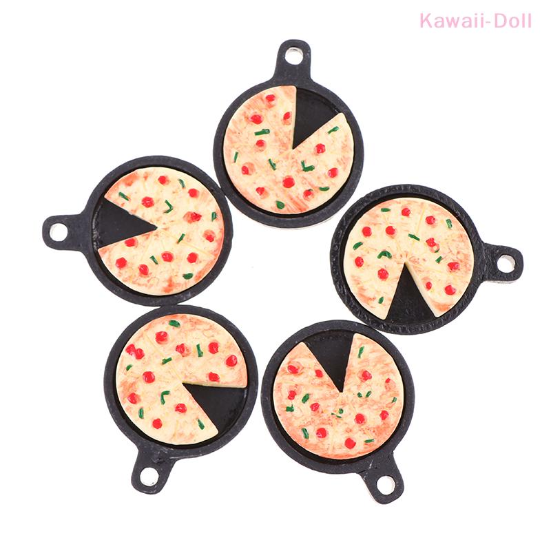 1 Set Dollhouse Miniature Fruit Pizza Plate Bakeware Kitchen Resin Set Kids Gift