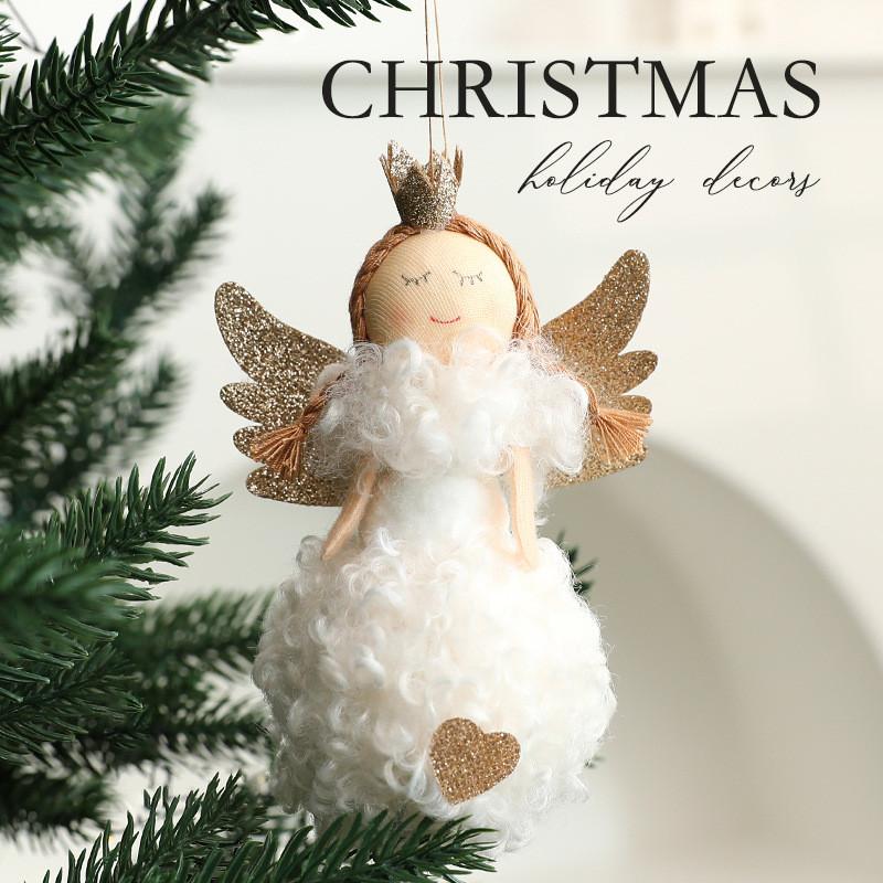 Christmas Angel Girl Plush Ornament With Cute Cartoon Design For Holiday Decor